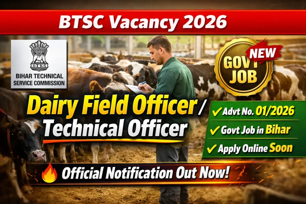 BTSC Dairy Field Officer Vacancy Online Form