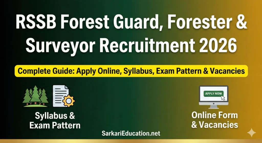 RSSB Forest Guard, Forester & Surveyor Recruitment 2026: Complete Guide on Apply Online, Syllabus, Exam Pattern & Vacancies